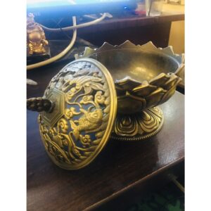 Lư hương sen đồng thau 9cm ( lư hương Đại), đốt trầm